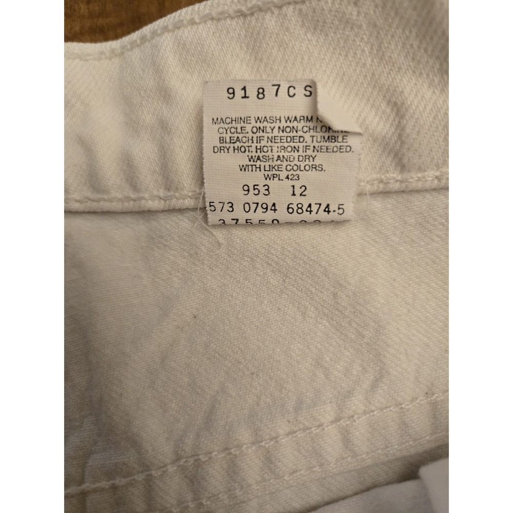 Vintage 90s Levis 550 Shorts Womens 13 White Relaxed High Rise Denim USA Made - Picture 7 of 13